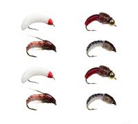 Kit da pesca a mosca da 8 pezzi con mosche secche e bagnate di alta qualità organizzate in una scatola (A)