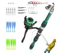 Kit da Pesća Completo per Bambini 1.8m con Canna Telescopica e Mulinello | Include Esche, Accessori e Borsa da Viaggio | Attrezzatura Principianti, Ragazzi e Ragazze, Regalo per Avventure all'Aperto