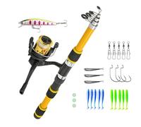 Kit da Pesća Completo per Bambini 1.8m con Canna Telescopica e Mulinello | Include Esche, Accessori e Borsa da Viaggio | Attrezzatura Principianti, Ragazzi e Ragazze, Regalo per Avventure all'Aperto