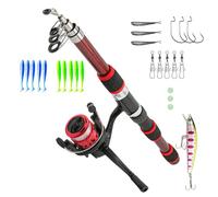 Kit da Pesća Completo per Bambini 1.8m con Canna Telescopica e Mulinello | Include Esche, Accessori e Borsa da Viaggio | Attrezzatura Principianti, Ragazzi e Ragazze, Regalo per Avventure all'Aperto