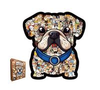 Kit da ricamo: cartone animato da 23 x 24,9 cm con batteria | Puzzle versatile in legno per cani | per bambini, compleanno, Natale, Capodanno, asilo e