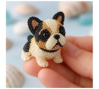 Kit da ricamo con perline 3D per cani, adatto ai principianti, kit da ricamo con perline per cani, decorazione unica fai da te con animali, perline uniche per uomini, donne, amanti dei cani (D)