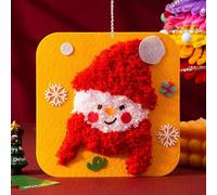 Kit da Ricamo Natalizio per Principianti - Confezione 4 Aghi Punzone fai te Set Cucire Artigianale con Modelli di Pupazzo Neve Babbo Natale Fili e Strumenti Bambini Appeso Decorazioni la Cas B-1-Pack