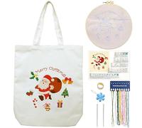 Kit da Ricamo per Borsa in Tela con Motivo per Principianti, Kit per Arti e Mestieri Fai Da Te per Adulti, Include Istruzioni, Cerchi da Ricamo, Fili Colorati e Strumento