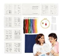 Kit da ricamo per principianti, kit classico di pratica di ricamo, materiali riutilizzabili per progetti e attività a casa giovani