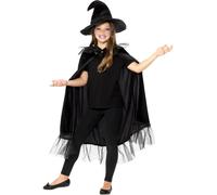 Kit Da Strega Nera Per Ragazze Con Mantello E Cappello Accessori Di Halloween