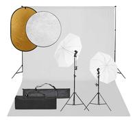 Kit da studio fotografico con illuminazione, lampade da 5500 K, sistema di sfondo, riflettore 5 in 1 e 2 in 1, borsa per il trasporto per ritratti e fotografia di prodotti