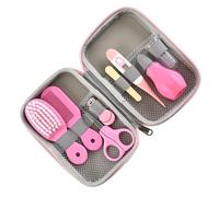 Kit da toelettatura per bambini, set di cure di sicurezza per neonati con un chiodo a pennello per capelli Cucione del naso per le dita spazzere (Rosa)