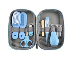 Kit da toelettatura per bambini, set di cure di sicurezza per neonati con un chiodo a pennello per capelli Cucione del naso per le dita spazzere (Blu)