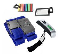 Kit da viaggio - Bilancia digitale per bagagli, cinghia per bagagli e lucchetto