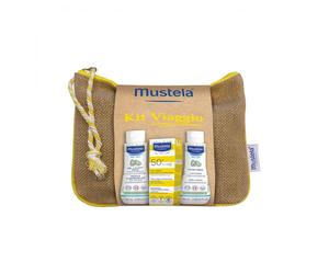 Kit da viaggio Mustela in una pratica trousse in 100% yuta