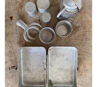 Kit da Viaggio per Caffè con Macchina Portatile, Set Vintage Nostalgia per Espresso e Caffettiera da Versare, Regalo Nostalgico per Amanti - Include Tazze