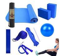 Kit da yoga per allenamento a casa, tappetino da yoga per yoga, attrezzatura fitness per donne e uomini, inclusa fascia di resistenza in lattice, fascia elastica