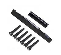Kit dadi e perni for sella for ponte for chitarra da 8 pezzi a 6 corde, plastica ABS for accessori di sostituzione acustica(Black)