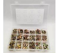 Kit Dadi Rivetto 520Pz M3-M10 per sae Zincati Kit Dadi Rivetto | 520 misti, metrico per m3- per m10, per sae 6-32 a 3/8-16, acciaio al carbonio, zincatura colorata