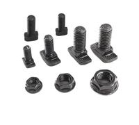 Kit dado flangiato con bullone a T nero for alluminio 2020 3030 4040 4545