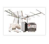 KIT DDT EMME ESSE: 1 ANT. UHF, 1 ANT. BIII, 1 AMPLIFICATORE 20dB, 1 ALIMENTATORE
