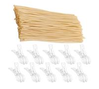 Kit De 10 Clips Para De Globos Grandes 9cm + 100 Globos Transparentes Largos - Pinzas De Resorte De ABS Fuertes | Abrazaderas Para Decoración De, Cumpleaños, Bodas, Graduaciones, Fotografía