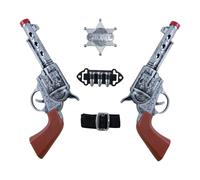 Kit de Cow Boy : 2 revolvers, 1 Ceinture avec balles & 1 Etoile PtitClown