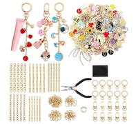 Kit de Création de Porte-clés | 7,09x6,5x0,79 pouces Création de Bijoux et Arts Créatifs, Fournitures d'Artisanat de Porte-clés - pour Ados Adultes Anniversaire Maison École