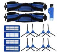 Kit de filtro de cepillo lateral principal de 15 piezas para aspiradora robot Robovac 11S Max, G30 Edge, G32 Pro, 2 cepillos de rodillo principal, 4 filtros HEPA, 8 cepillos laterales, 1 cepillo