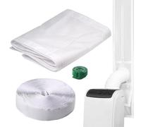 Kit de joint de porte coulissante, kit de ventilazione AC - Réglable à double tuyau scellé - Kit d'isolatioffort: ouvrez la porte coulissante de la largeur souhaitée, fixez le tissu d'étn d'étanchéité