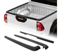 Kit de Protección de 3 Piezas para Toyota Hilux 2021-2026 Accessori | Sport) Doble Cabina, Protector de Portón Trasero con Recorte para Maneta y Rieles Laterales LLDPE - Negro Mate (Caja Abierta)