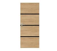 Kit de Rénovation de Porte - NORDLINGER PRO - 4 Feuilles 85 x 50 cm & 3 Profils Noirs 85 x 2 cm - Chene Naturel