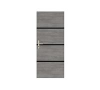 Kit de Rénovation pour Porte Intérieure - NORDLINGER PRO - 4 Feuilles 85 x 50 cm & 3 Profils Noirs 85 x 2 cm - Gris Agate