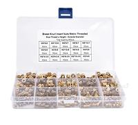 Kit de surtido de insertos roscados de latón estriado, 460 piezas, insertos de rosca hembra M2, M3, M4 y M5 con roscas profundas y claras, resistentes al calor y a la corrosión,