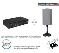 Kit decoder digitale terrestre T2 + antenna amplificata da interno/esterno