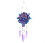 Kit Decorativo Campana Eolica con Cristalli e Piume | Design piume, cristalli brillanti, per perline colorate, kit per fai da te, sogni dolci garantiti(A)
