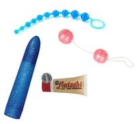 kit del piacere 4 pz fallo anale vibratore morbido palline e lubrificante 50 ml