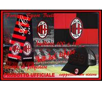 KIT DEL TIFOSO UFFICIALE AC MILAN sciarpa poly - cappello visiera - bandiera