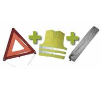 KIT D'EMERGENZA + BORSA GRIGIO MINI + GIUBBOTTO RIFLETTENTE + TRIANGOLO DI SEGNA