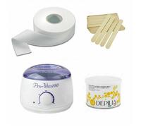 KIT Depilazione Estetica Scaldacera + Rotolo Per Ceretta + Cera + 100 Spatole