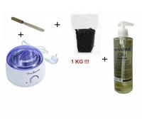 Kit Depilazione Scaldacera + 1 KG Cera Brasiliana + 1 Spatola + 1 Olio Dopo Cera