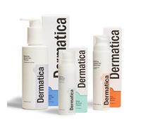 Kit Dermatica per il controllo delle imperfezioni, gel detergente riequilibrante alla glicerina (200 ml), crema chiarificante all'acido azelaico al 15% (30 ml), gel idratante lenitivo alla centella (