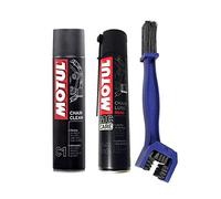 Kit detergente lubrificante per Catena Chain Clean C1 + Chain Lube Road C2 + Spazzola
