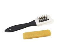 Kit detergente per scarpe in pelle scamosciata e nubuck con pennello in pelle scamosciata a 4 vie e gomma