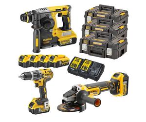 KIT DeWALT Tassellatore Trapano Smerigliatrice 18V XR 5.0Ah DCK353P4T-IT