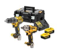 Kit DeWalt - Trapano avvitatore + avvitatore a impulsi 18V 5Ah Li-Ion - DCK2077P2T
