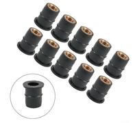 Kit di 10 dadi in gomma M6 in ottone, per fissaggio parabrezza moto e corpo motore, dadi in gomma ammortizzatori in neoprene da 6 mm per montaggio su telaio, compatibili