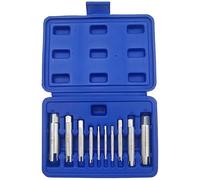 Kit di 10 estrattori per viti M4-M22, in acciaio al carbonio, set di rimozione bulloni rotti con custodia per il trasporto inclusa
