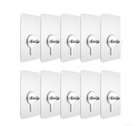 Kit di 10 ganci adesivi a vite da parete, con chiodi in acrilico resistente, per pareti in cemento, cartongesso e superfici in legno massello, supporta oltre 5 kg (lunghezza vite 8 mm)