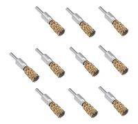 Kit di 10 spazzole a disco metallico, 10 mm, a penna, rotanti, con stelo da 6 mm, per rimuovere ruggine, corrosione, vernice