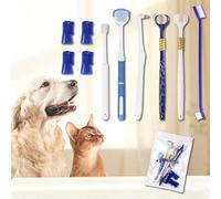 Kit di 10 spazzolini da denti per cani, rimuove il tartaro e l'alito rinfrescante, adatto per cani di taglia piccola, media e grande, gatti e altri animali domestici. Pulisci lingua e spazzolino da