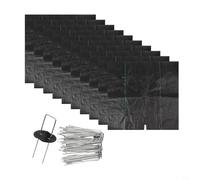 Kit di 10 tappetini protettivi da giardino con picchetti, progettati per pacciamatura degli alberi e controllo dell'erba, per preservare la salute del suolo nelle aree di piantagione (60 cm)