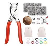 Kit di 100 bottoni automatici con pinze - Set di chiusure for cucito e artigianato da 9,5 mm(200PCS silver)