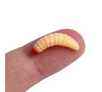 Kit di 100 esche morbide da pesca a forma di verme, 5 colori, con scatola per attrezzature, 2,4 cm/0,3 g, esche morbide per trota, panfish, Crappie, branzino da pesca sul ghiaccio